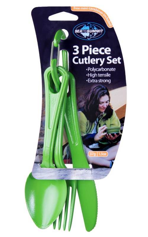 Polycarbonate 3 Piece Cutlery Set - Green : Sea to Summit