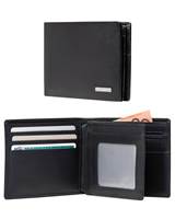 Samsonite DLX Leather Wallet - ID and Coin Pocket with 7 RFID Credit Card Slots - Black