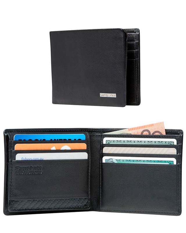 DLX Leather Wallet - ID with 9 RFID Credit Card Slots - Black
