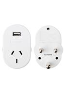 Samsonite Electrical Adaptor with USB - Australia to South Africa - White