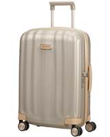 Samsonite Lite-Cube Prime Luggage : 55 cm 4 Wheel Spinner Carry-On - Matt Ivory Gold - 115672-4432