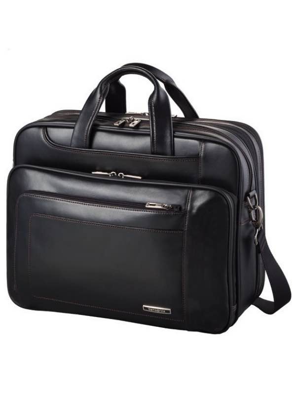 Savio Leather III : Large Laptop Briefcase - Black : Samsonite