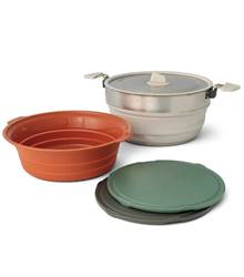 Sea To Summit Detour Essentials Camp Kitchen 4 Piece Kit (5L Pot Set with Colander and Cutting Boards)