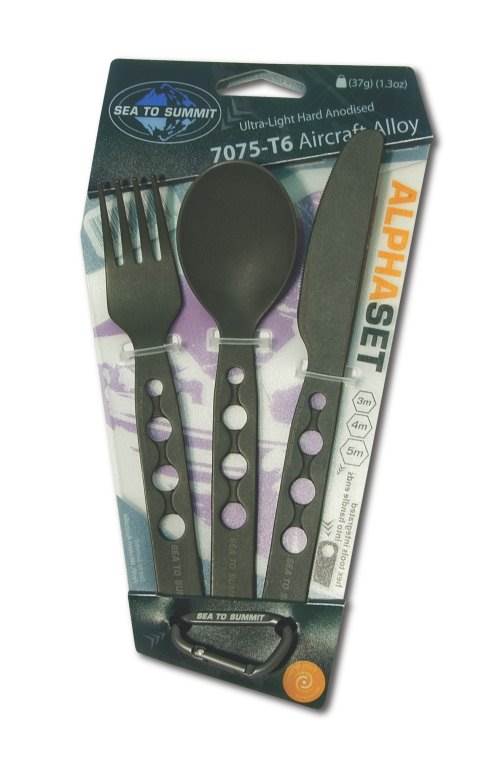 Product Image of Lightweight Cutlery & Tightening Tool Set : 3 piece AlphaSet : Sea to Summit. NB. Actual colours available may vary from those shown here.  