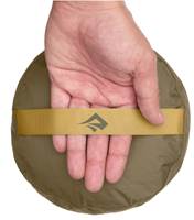Sturdy, Nylon webbing handle on round base provides a secure grab point