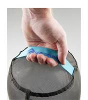 Sturdy, Nylon webbing handle on round base provides a secure grab point