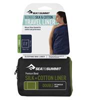 Sea to Summit Silk and Cotton Travel Sleep Liner - Double - Navy