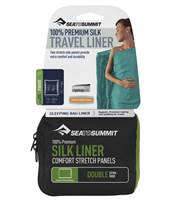 Sea to Summit Travel Sleep Liner : Silk Liner Stretch Double - Navy