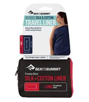 Sea to Summit Travel Sleep Liner : Silk and Cotton Long Size - Navy