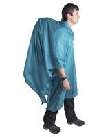 Sides snap together for rain protection when worn as a poncho