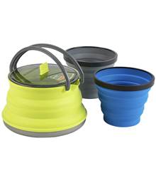 Sea to Summit X-Set 11 - 1.3L X-Pot Collapsible Kettle, 2 X-Mugs - Lime - Storage Sack Included