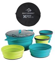 Sea to Summit X-Set 31 - 2.8L Collapsible Cooking Pot, 2 X-Bowls, 2 X-Mugs and Storage Sack - Pacific Blue