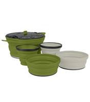 Sea to Summit X-Set 31- 2.8L Collapsible Cooking Pot, 2 X-Bowls and 2 X-Mugs - Olive