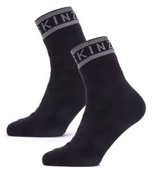 Sealskinz Waterproof Warm Weather Ankle Length Sock with Hydrostop - Black / Grey - Large