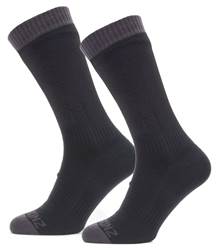 Sealskinz Waterproof Warm Weather Mid Length Sock - Black / Grey