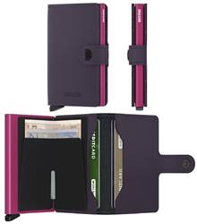 Secrid Miniwallet Compact Wallet - Matt Dark Purple / Fuchsia