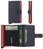 Secrid Miniwallet Compact Wallet Matte - Night Blue / Orange