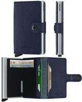 Secrid Miniwallet Compact Travel Wallet - Veg Tanned - Navy/Silver