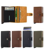 Secrid Miniwallet Compact RFID Wallet - Vintage, Saffiano and Leo Leather