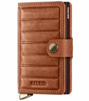 Secrid Premium Miniwallet Compact RFID Wallet - Emboss Lines Cognac
