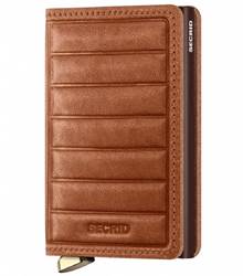 Secrid Premium Slimwallet Compact RFID Wallet - Emboss Lines Cognac