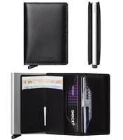 Secrid Slim Wallet - Compact RFID Leather Wallet - Black