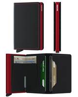 Secrid Slimwallet - Compact Wallet - Matte Leather - Black / Red - SC7254