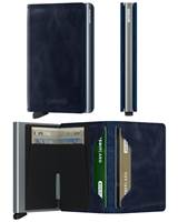 Secrid Slimwallet Compact Wallet - Vintage Leather - Blue - SC7339