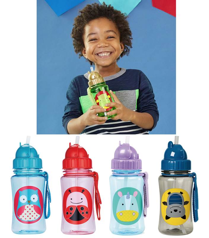 Skip Hop Zoo - Kids Straw Water Bottle
