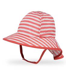 Sunday Afternoons Infant Sunsprout Hat - Coral /White Stripe (6 - 12 Months)