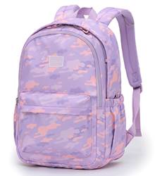 Tosca Camo Kids Backpack 21.6L - Purple