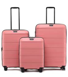 Tosca Comet 4-Wheel Expandable Luggage Set of 3 - Coral (Small, Medium and Large)