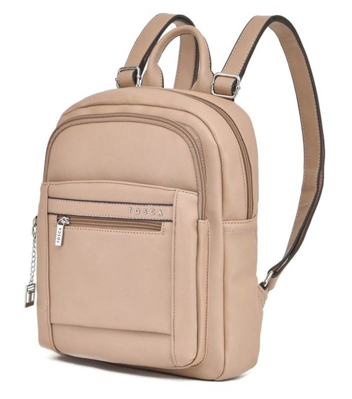Tosca RFID Backpack with RFID Pocket - Taupe