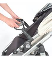 Stroller folds with Snack Tray attached