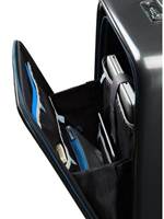 Front pocket contains padded laptop compartment suitable for laptops up to 15.6”