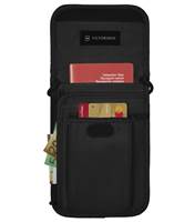 Includes separate pockets to store passport, cards and most sizes of currency