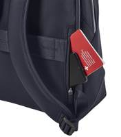 Hidden back pocket safely stores valuables