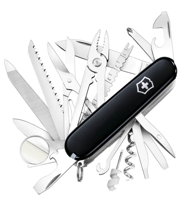 Swiss made pocket knife with 31 functions