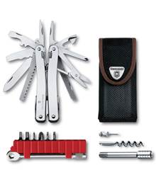 Victorinox Swiss Tool Spirit X (plus Ratchet Wrench Kit and Nylon Pouch) Swiss Army Knife - Silver
