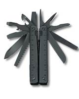 Swiss made multi-tool with 29 tools made of black oxide steel