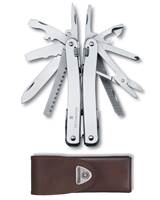 Victorinox SwissTool Spirit X Swiss Army Knife with Leather Pouch - Stainless Steel