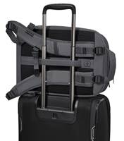 Luggage sleeve on back (luggage sold separately)