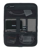 Removable compact tri-fold essentials organizer features pockets, storage slots and accessory loops