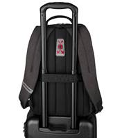 Pass-Thru trolley strap slides over the handle of wheeled luggage for easy travel with multiple bags