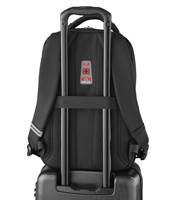 Pass-Thru trolley sleeve slides over the handle of wheeled luggage for easy travel with multiple bags