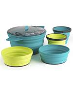  Sea to Summit X-Set 31 - 2.8L Collapsible Cooking Pot, 2 X-Bowls and 2 X-Mugs - Pacific Blue - AXSET31PB