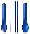 Humangear GoBites Quattro Travel Cutlery Set inc Chopsticks and Toothpick - Blue