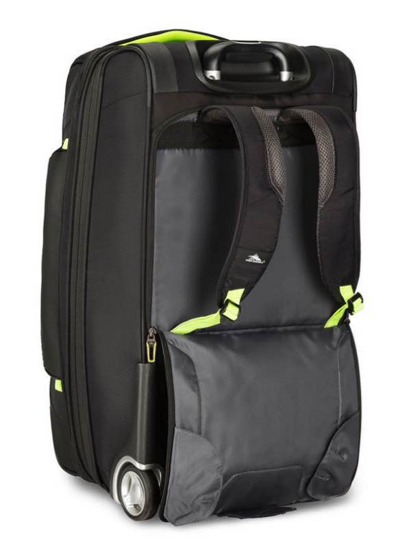 High Sierra AT8 : 66cm Wheeled Drop Bottom Upright Duffle (with Hidden Back Straps) - Black ...