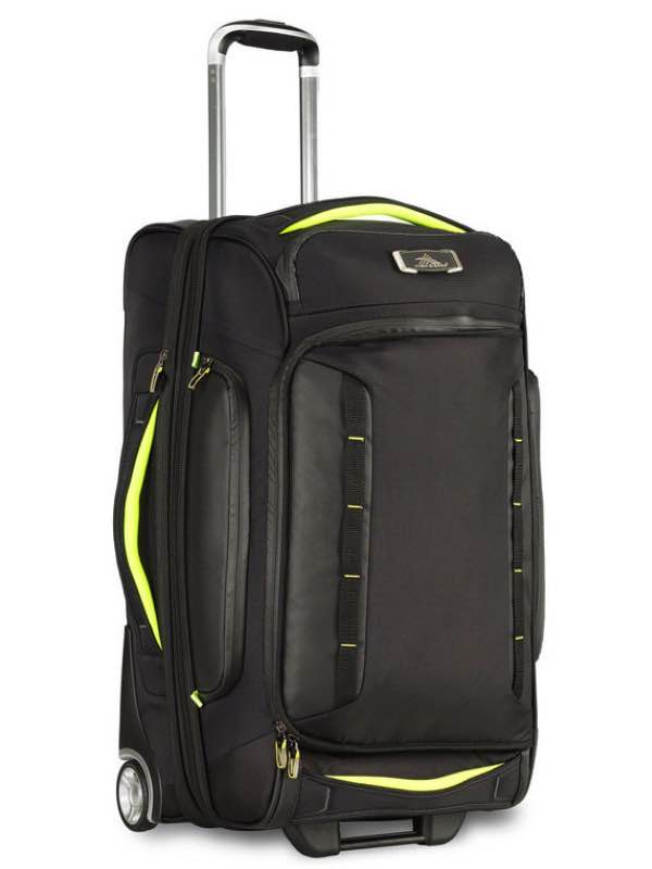 AT8 : 54cm Wheeled Drop Bottom Upright Duffle (with Hidden Back Straps) - Black / Zest : High ...