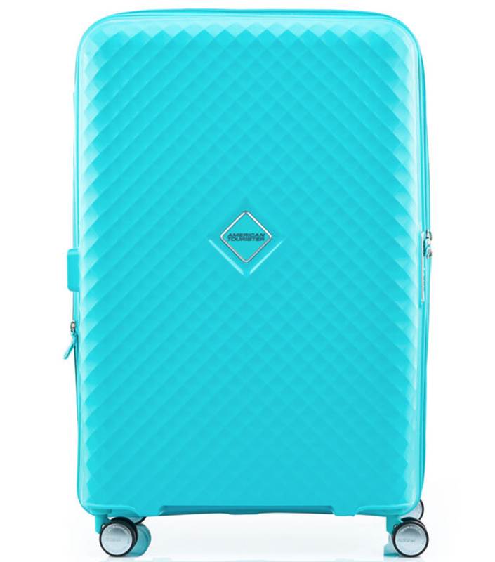 American Tourister Squasem 75 cm Expandable Spinner Luggage - Aqua Blue